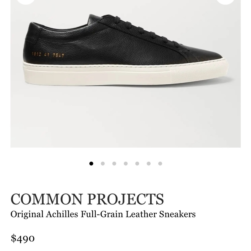 Woman Common Projects Black Leather Low-Top Sneakers with Off-White Sole